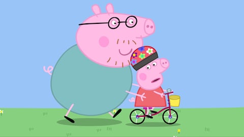 Daddy pig on a hot sale bike